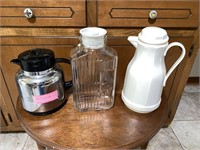 Collection of Plastic & Glass Carafe's
