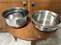 Collection of Stainless Steel Mixing Bowls