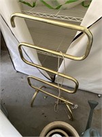 Vintage Portable Brass Plated Towel Warmer