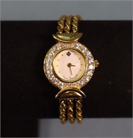 Ladies Quartz Wrist Watch, Sterling Case & Band