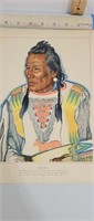Possible railroad calendar Native American print