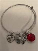 Silver Alex and Ani Red stone