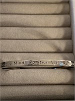 Silver bangle - positive mine positive vibe