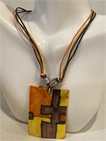 Rope necklace rectangular cross chuns fashion
