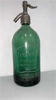 Vintage green glass bottle -Los Dos Amigos bottle