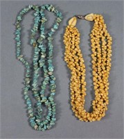 Turquoise + 4-Strand Shell Necklaces