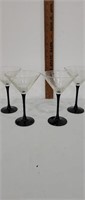 Set of four Martini glasses