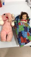 Lot of plush and Ginny baby doll