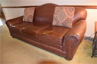 3 Section Leather Couch- 85in x  39in x 36in