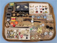 Group of Vintage Costume Jewelry, Watches