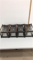 Lot of 4 bronze colored outdoor lantern style