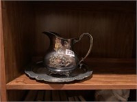 SILVERPLATE PITCHER AND TRAY