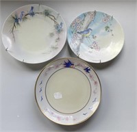 2 Silesia and 1 Nirrow blue bird painted plates