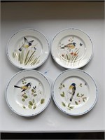 Fits and Floyd set of 4 bird painted plates
