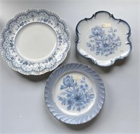 Blue antique plates with hangers