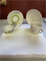 2 pairs of cups and saucers