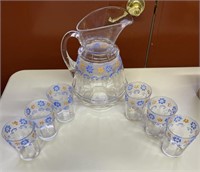 Pitcher with 6 matching glasses