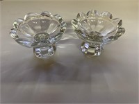 2 glass candle dishes