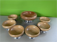 Salad bowl and 6 serving bowls