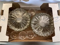 Pure glass cup and plates