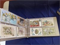 Book of 128 antique greeting cards