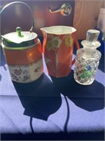Biscuit jar, pitcher, and decorative jar