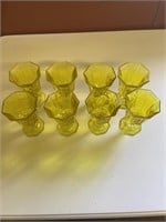 Yellow stemmed glassware