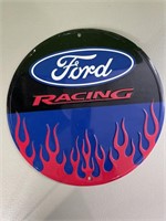 Ford racing metal sign - 12in