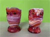 Imperial glass sugar and creamer owl set