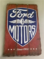 Ford motors wooden sign - 10.5 x 16in