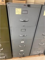 Grey Steel 4 Drawer File Cabinet 52H 25W 18D