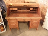 ROLL TOP SECRETARY/DESK W/ KEY