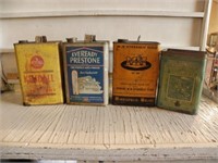 4 VINTAGE CANS, KENDALL OIL, EVERYDAY PRESTONE