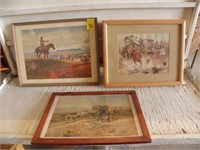 3 FRAMED C.M. RUSSELL PRINTS