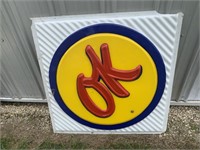 PLASTIC OK SIGN 36"X35.5"