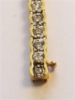 211-14K Yellow Gold 7" Diamond Tennis Bracelet
