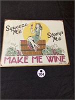Reproduction Tin Wine Sign
