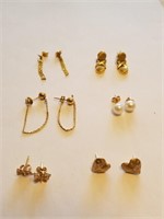 211- (5) Pairs Of 14K Yellow Gold Earrings
