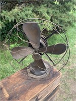 R AND M ANTIQUE BRASS BLADE FAN