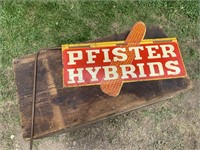 PFISTER HYBRIDS DOUBLE SIDED METAL SIGN