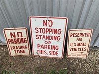 LOT OF 3 STREET SIGNS NO PARKING NO STOPPING