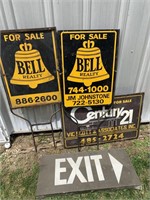 LOT OF 4 SIGNS BELL REALTY CENTURY 21 & EXIT