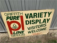 GRIFFITH SEED MCNABB IL WOOD SIGN 48" X 32"