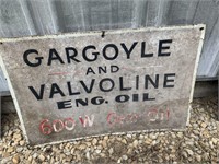 GARGOYLE AND VALVOLINE ENG OIL 600W GEAR OIL SIGN