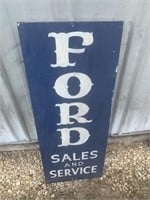 FORD SALES AND SERVICE WOOD SIGN