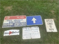 LOT OF 5 METAL SIGNS WITH ILLINOIS BELL  ETC