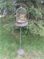 ANTIQUE BIRD CAGE WITH METAL STAND