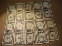 (10) One Dollar Silver Certificates