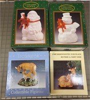 Christmas Figurines- Santa, Snowman, & Deer