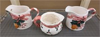 Holly and Pincone Bisque Pitchers